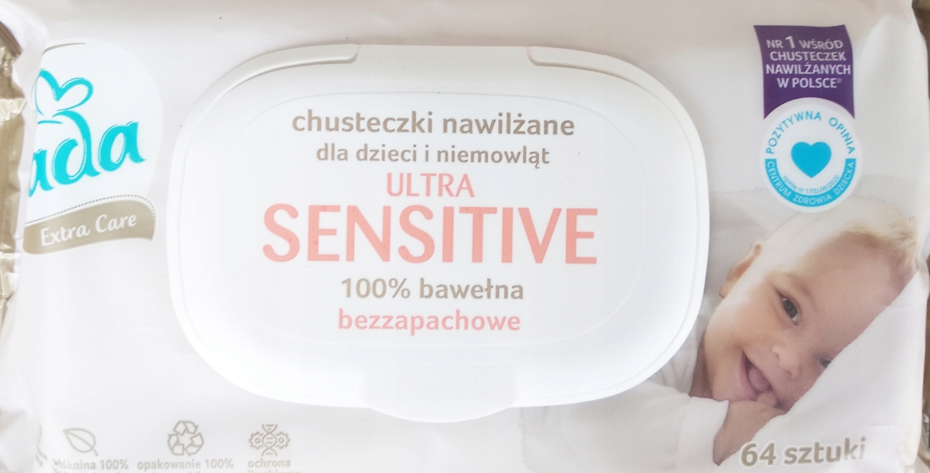 chusteczki nawilżane 100 bawełny dada extra care srokao