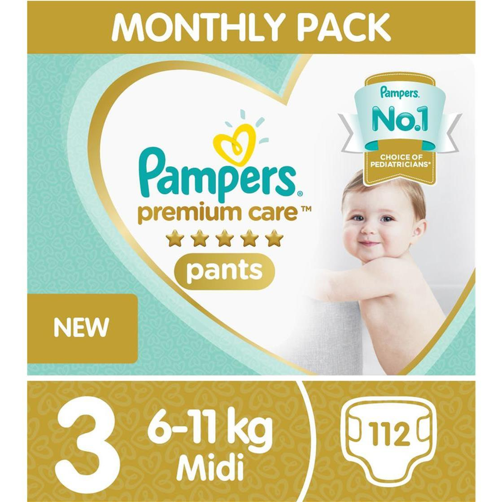 pampers premium care pants 3 monthly pack