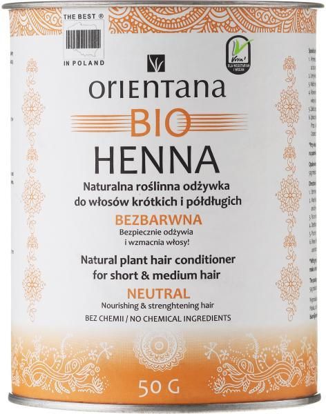 orientana bio henna odżywka do włosów bezbarwna