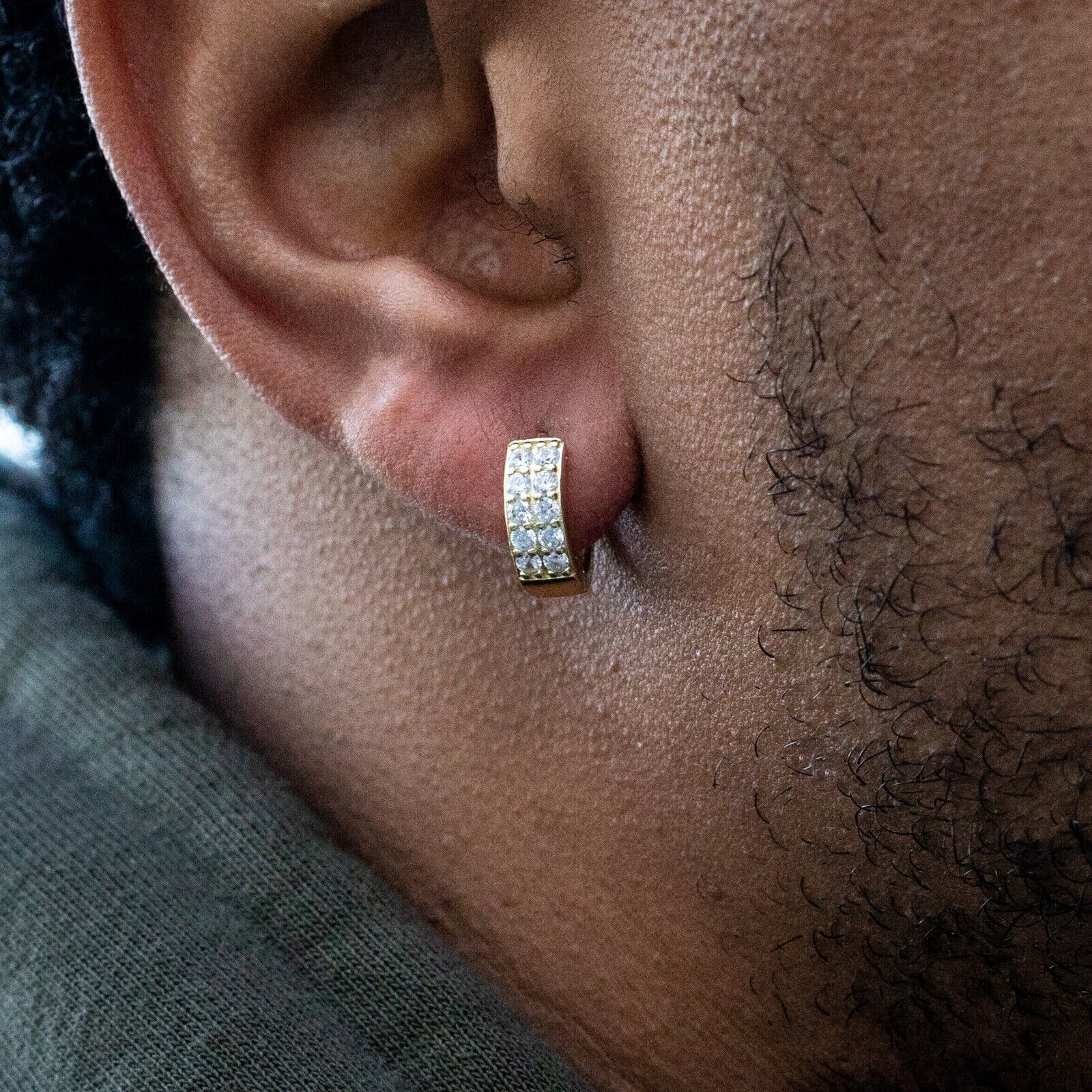 mens huggie hoop earrings