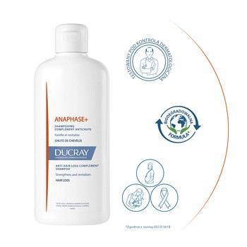 ducray anaphase+ szampon przeciw wypadaniu włosów 400ml anaphase+ odżywka 200ml