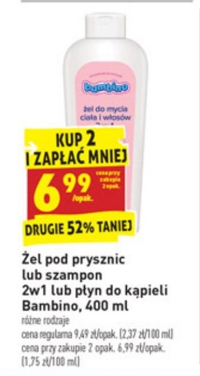 żel pod prysznic szampon 2w1 bambino biedronka