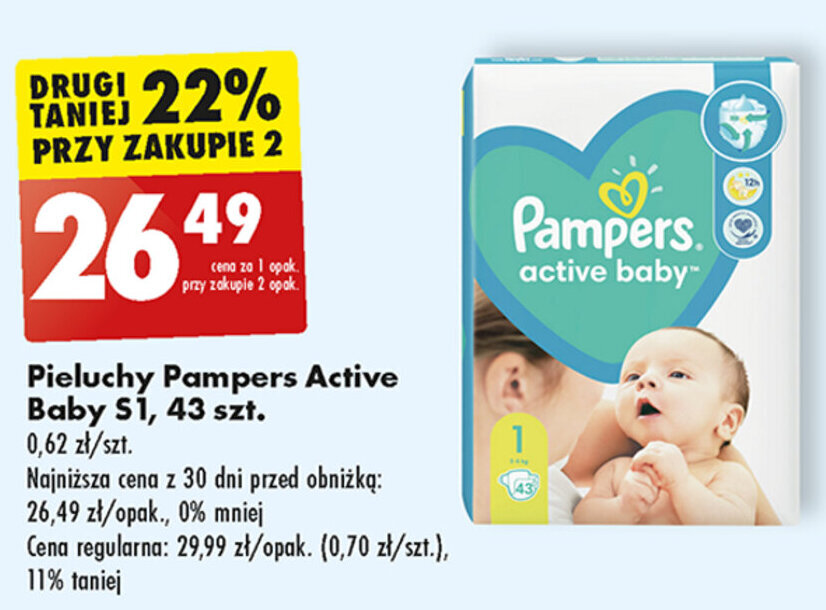 pampers 1 rossmann 43szt cena