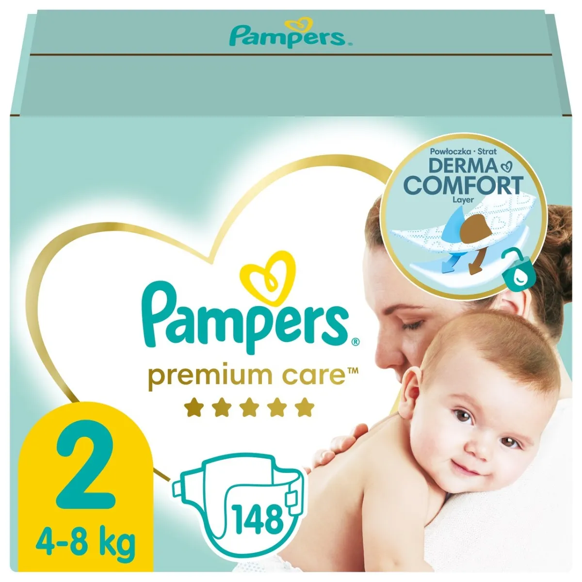 pampers premium care pieluchy rozmiar 2 4-8kg 148 sztuk