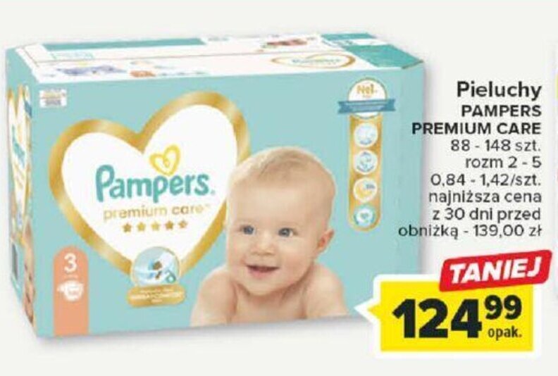 pampers premium care 88 szt carefour