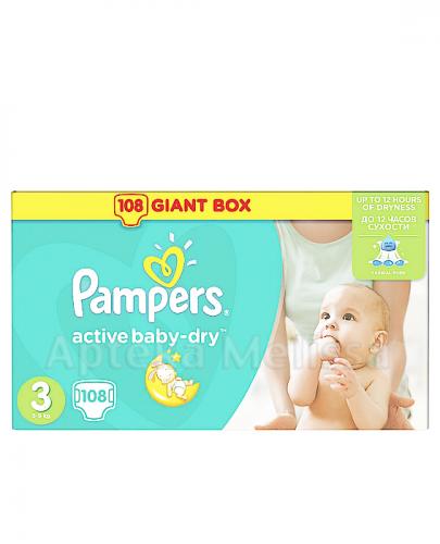 pampers active baby 108 szt