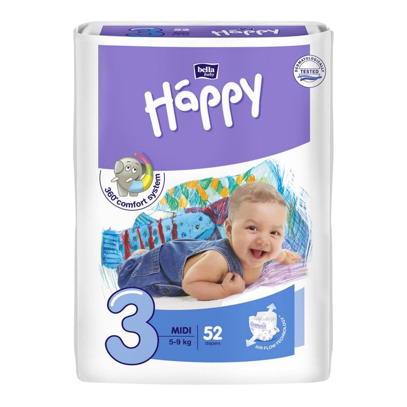 bella pieluchy happy midi 3 52szt