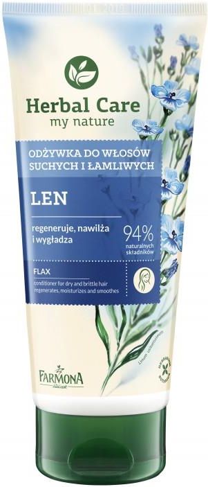 farmona herbal care odżywka do włosów w tubie len odbudowująca