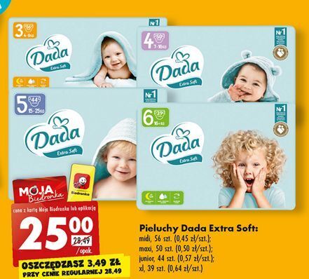 pieluchy dada promocja z kartą moja biedronka