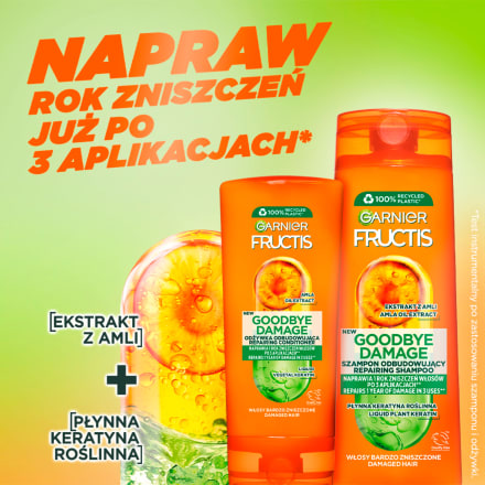 garnier fructis goodbye damage szampon wzmacniający z nową formułą