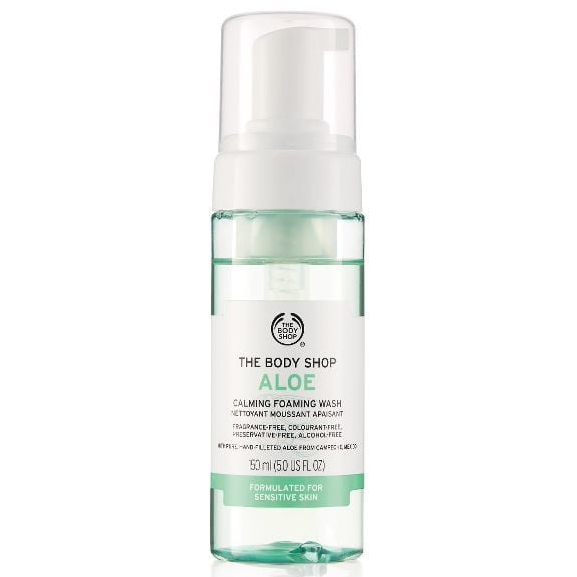 kojąca pianka do mycia twarzy aloes the body shop