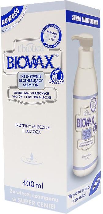 l biotica biovax latte intensywnie regenerujący szampon