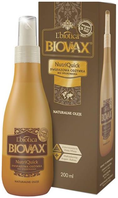 lbiotica biovax nutriquick odżywka do włosów arganowa