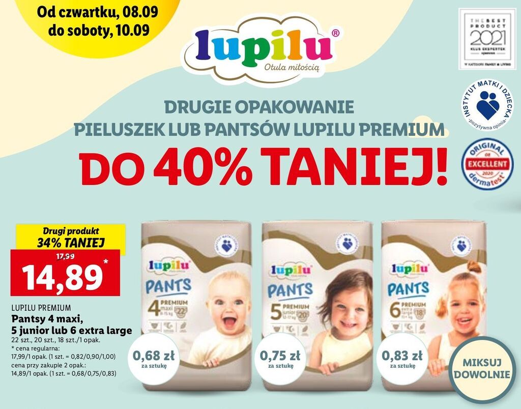 lidl pieluchomajtki cena