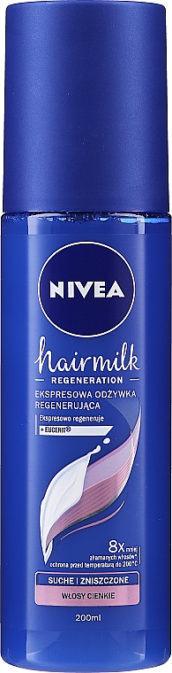 nivea hairmilk ekspresowa regenerująca odżywka do włosów o strukturze grubej