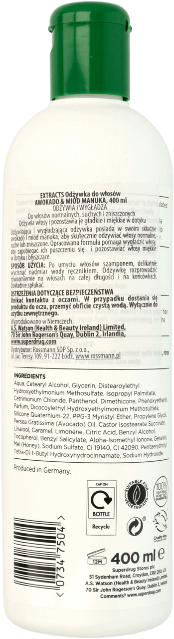 odżywka do włosów suchych i zniszczonych awokado i mas rossmann