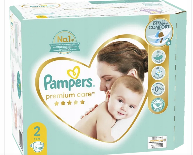 pampers 148 sztuk rozmiar 2