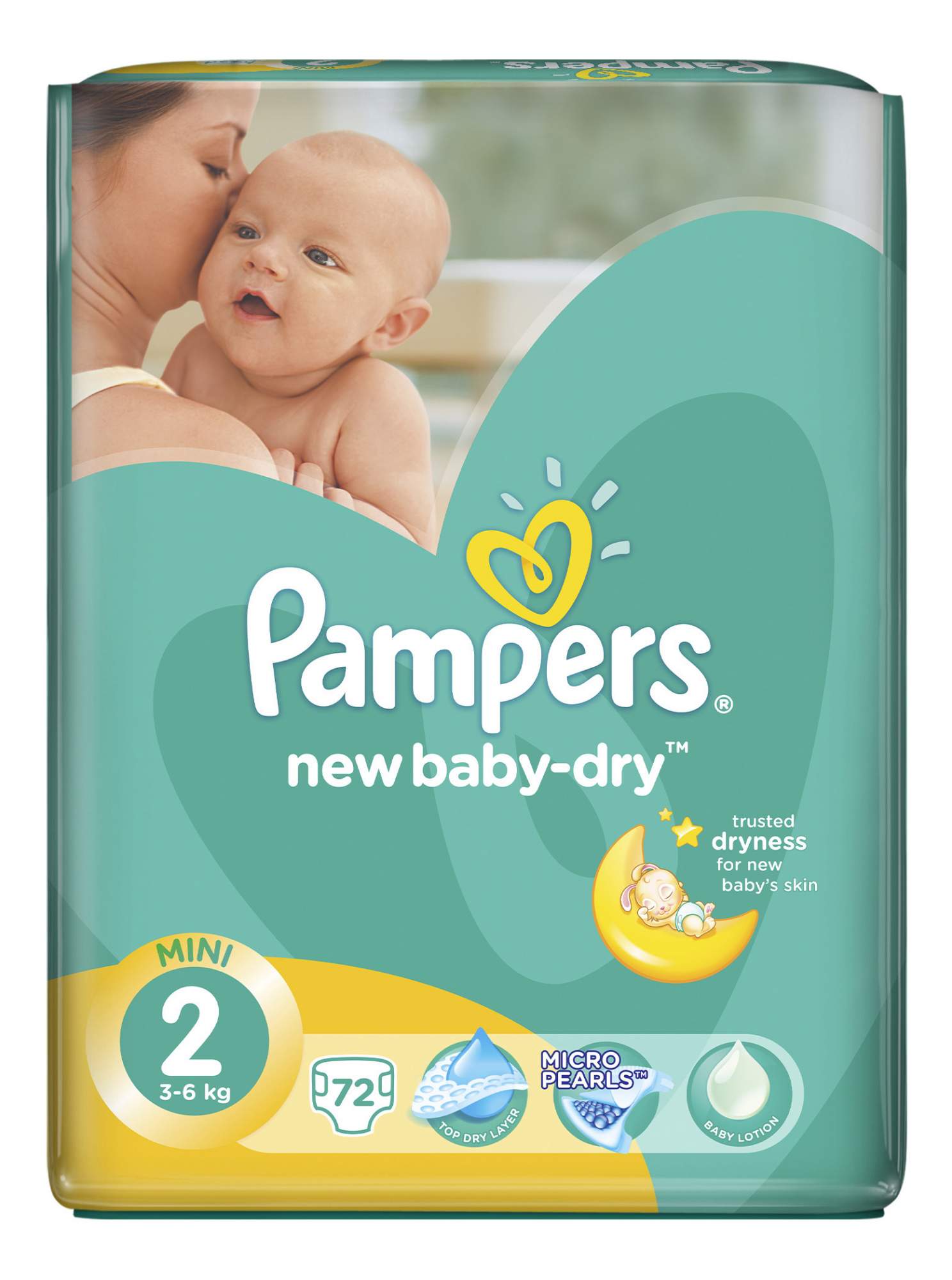 pampers 2 new baby dry 72 szt