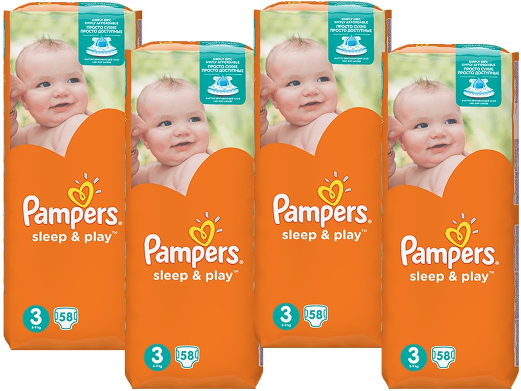 pampers 232 szt sleep play