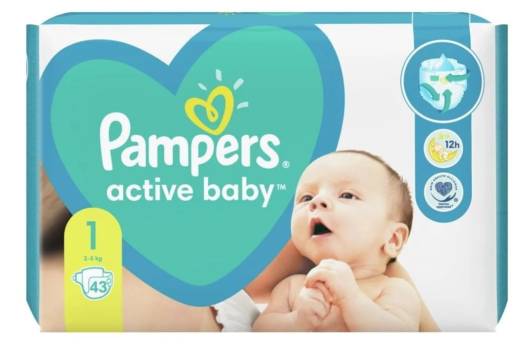 pampers active baby 1 43szt 2-5kg