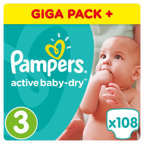 pampers active baby 108 szt