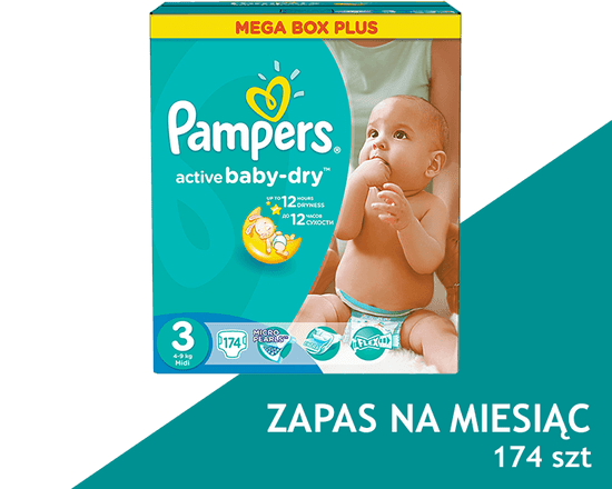 pampers active baby 3 174 szt