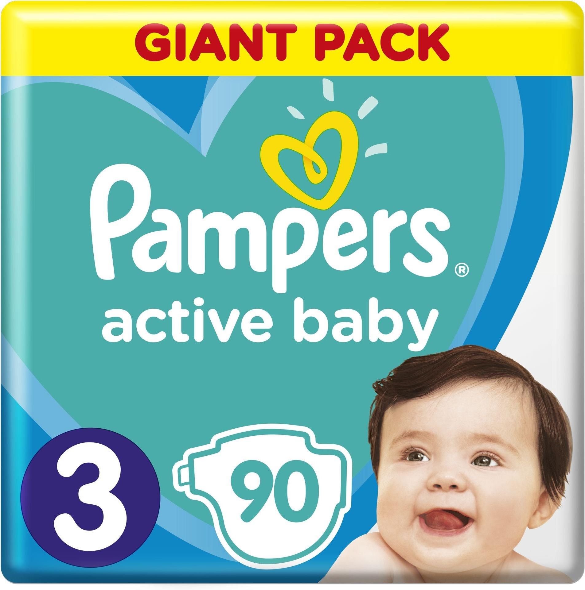 pampers active baby 3 midi 4-9kg giant pack 90 szt