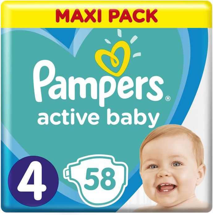 pampers active baby 4 58 szt