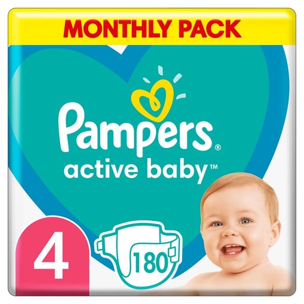 pampers active baby 4+ monthly pack