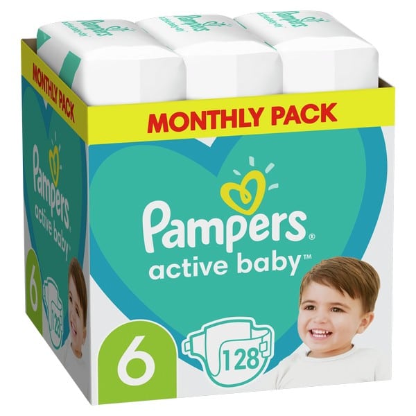 pampers active baby 6 monthly pack