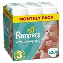 pampers active baby-dry 3 208szt