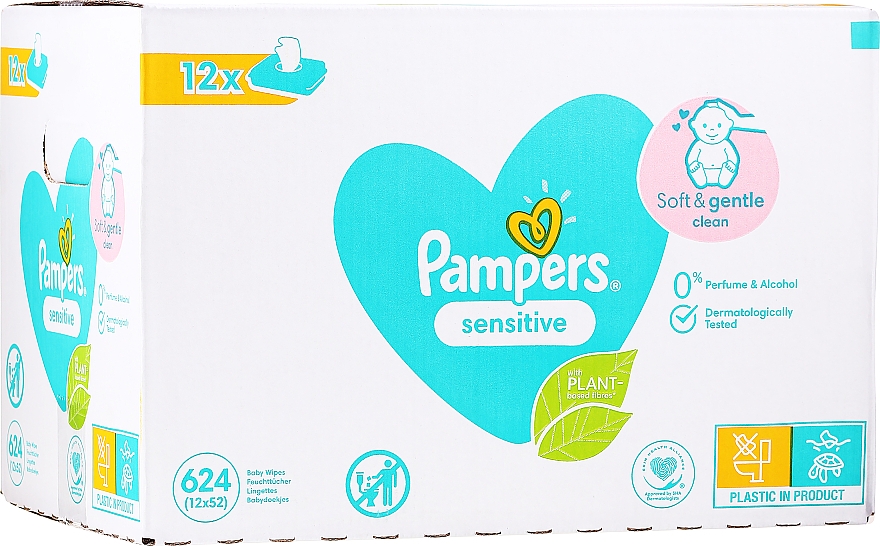 pampers chusteczki sensitive 12 x 52 szt