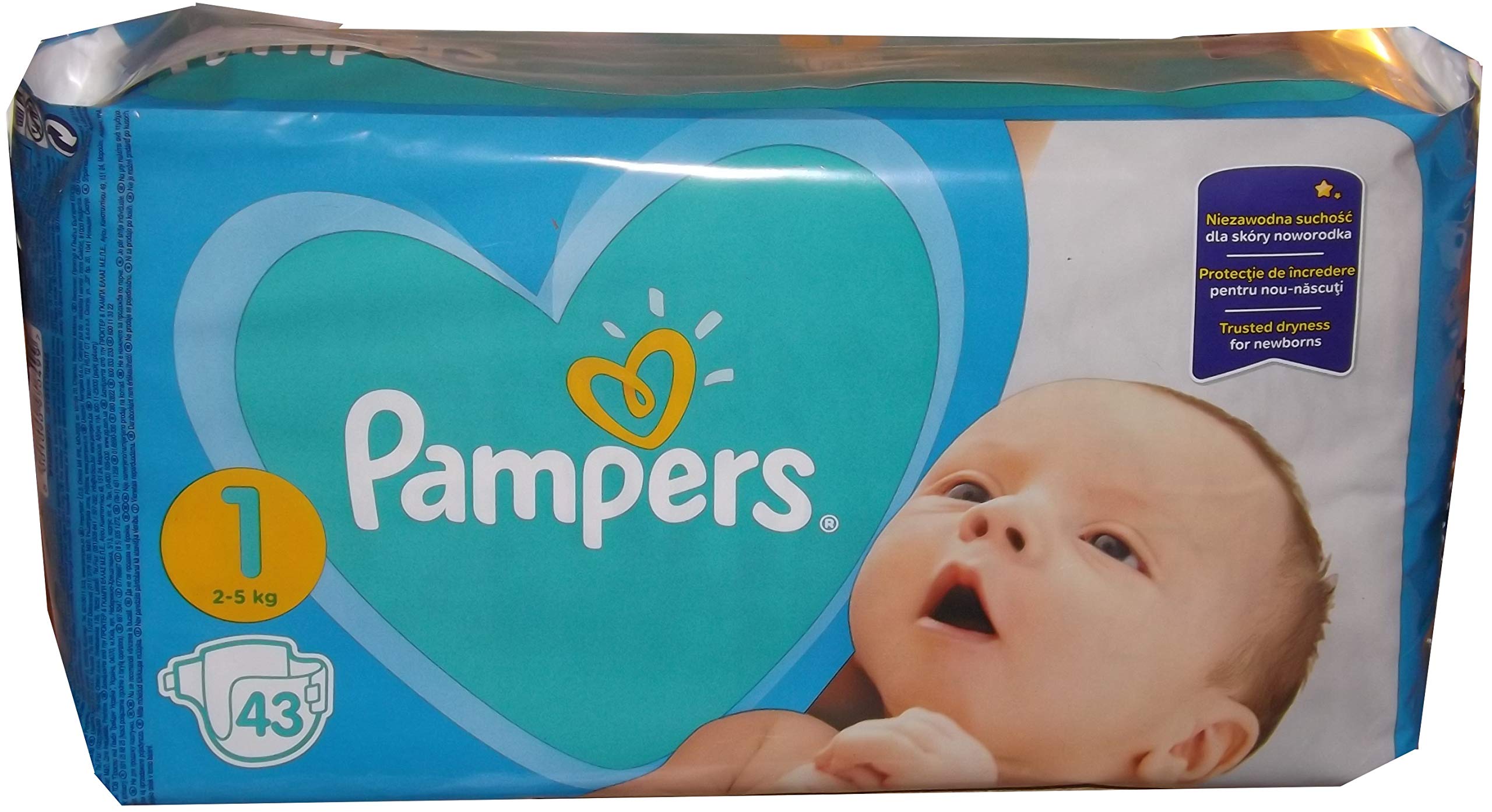 pampers new baby-dry pieluchy nr 1 2-5 kg 43 szt