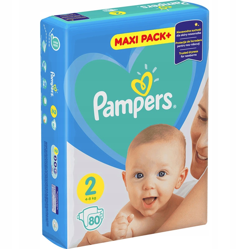 pampers pieluchy 2 4-8 kg maxi pack 80