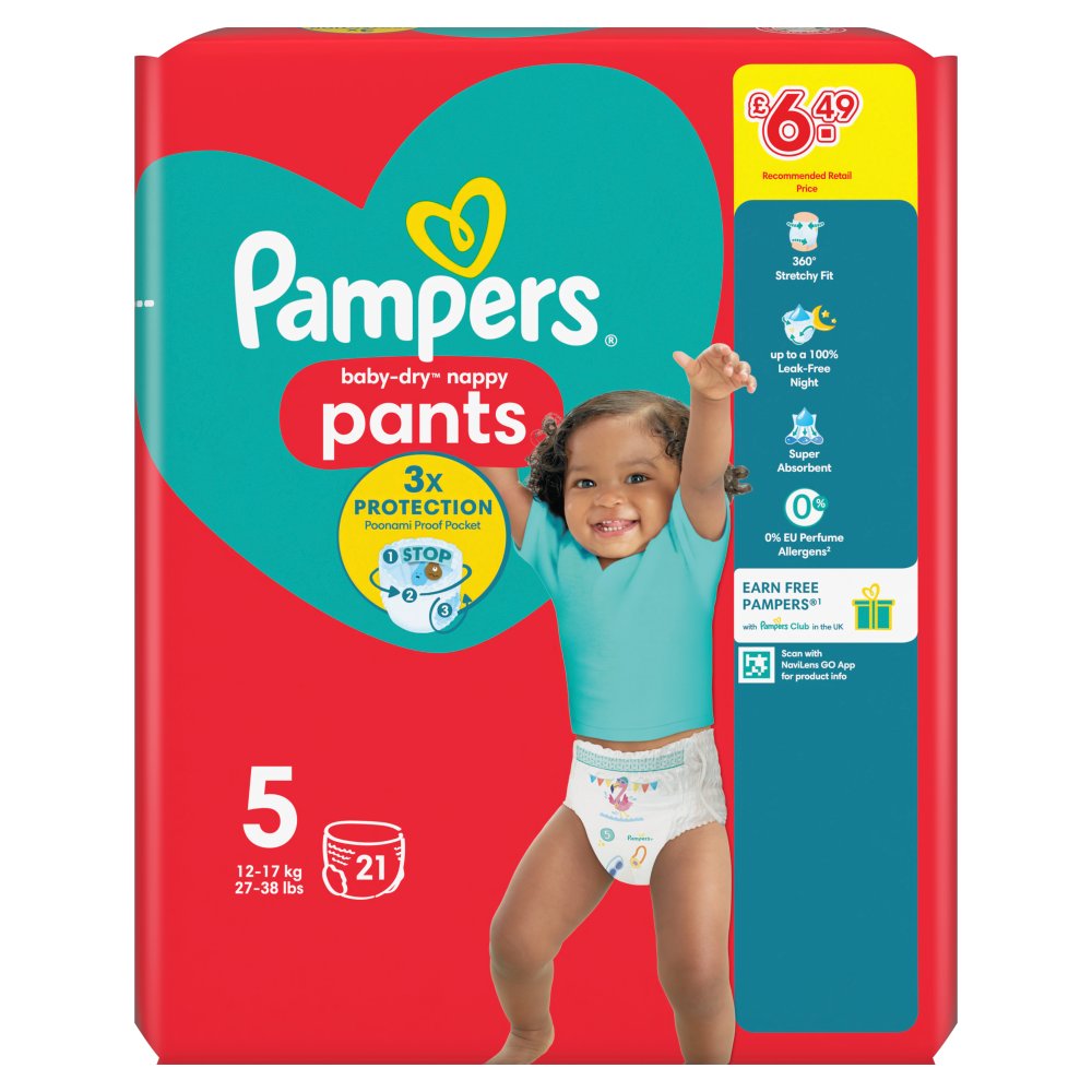 pampers pieluchy baby dry nappy pants size 5