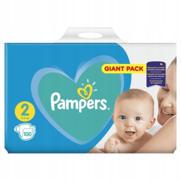 pampers pieluchy new baby 2 mini 3-6kg 100 sztuk