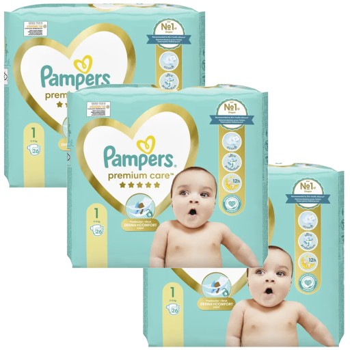 pampers pieluszki premium care 1 2-5kg 22 szt new