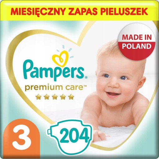 pampers premium care 3 midi 204 szt