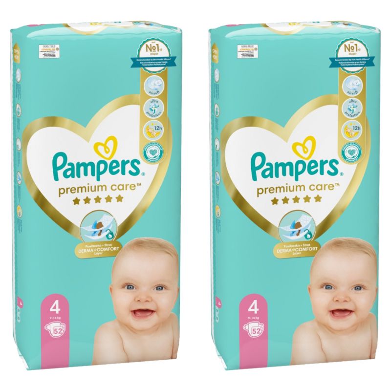 pampers premium care pieluchy 4 maxi 9-14 kg 52 szt