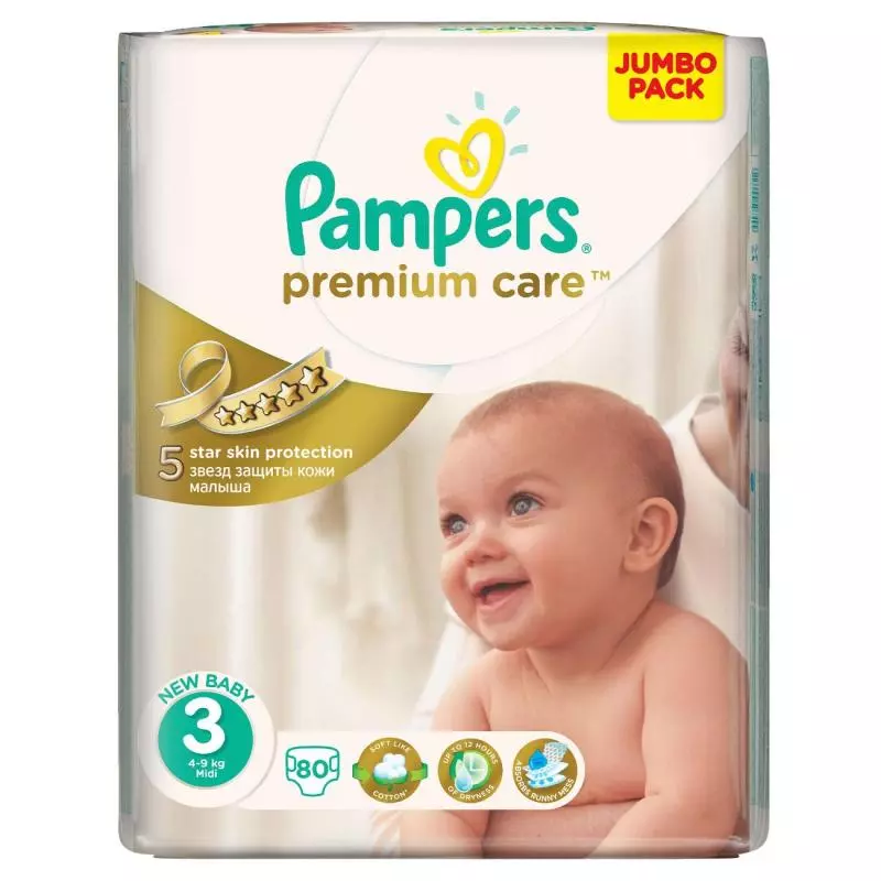 pampers premium care pieluchyi rozmiar 3 5-9kg 80 sztuk