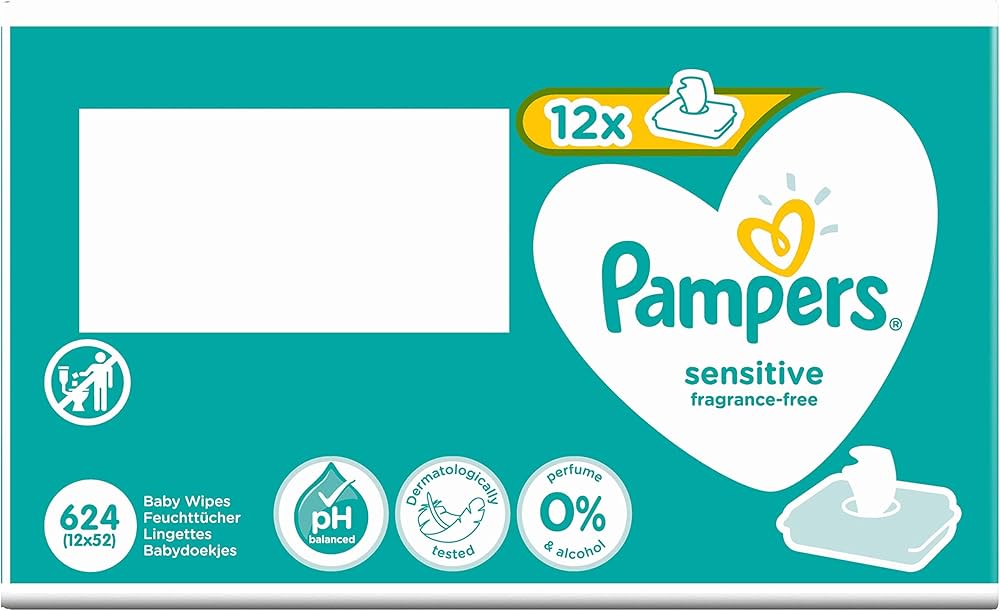 pampers sensitive chusteczki 4x64