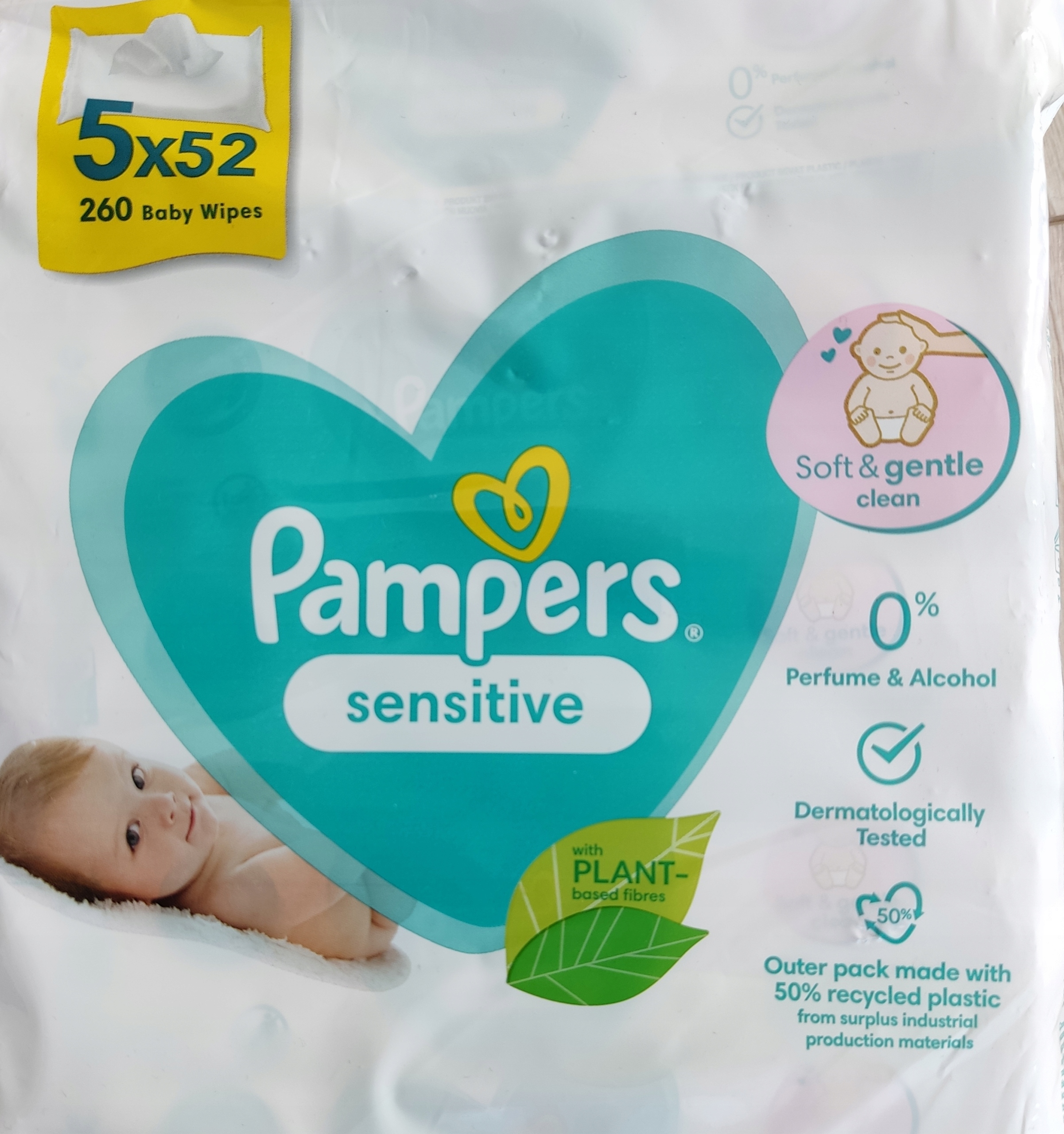 pampers sensitive chusteczki dla niemowląt 6 x 56 sztuk