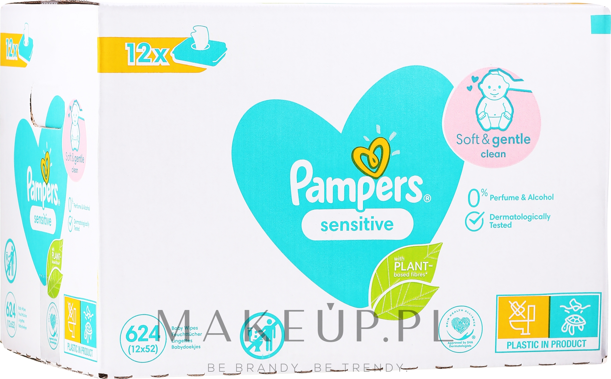 pampers sensitive chusteczki nawilżające 12x52 szt