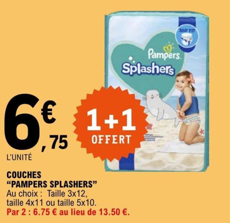 pampers splashers leclerc