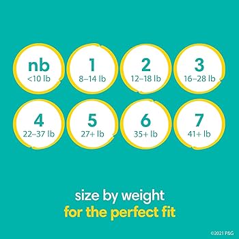 pampers swaddlers size chart