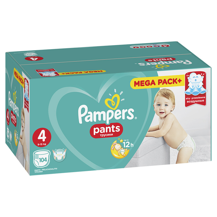 pieluchomajtki pampers mega box 4 maxi 104