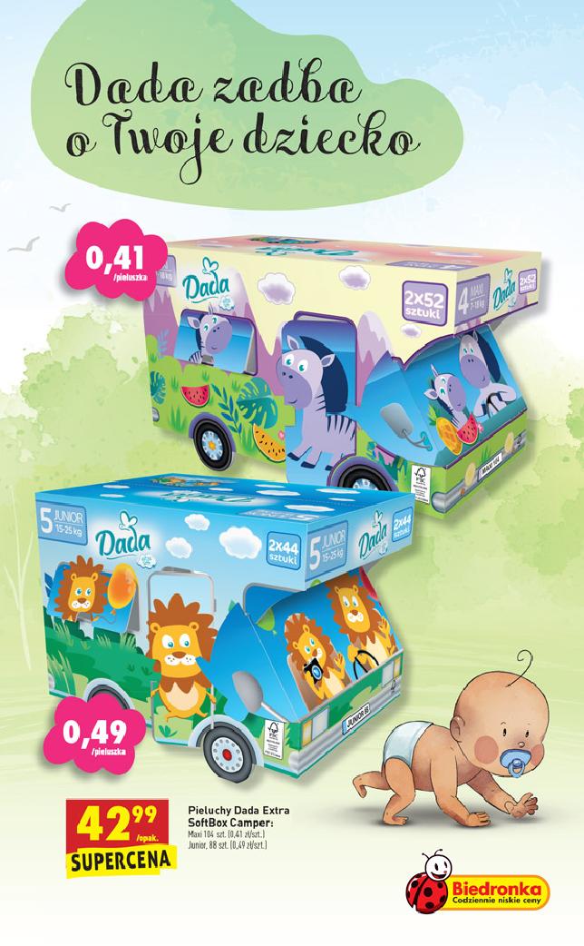 pieluchy dada extra soft box camper biedronka