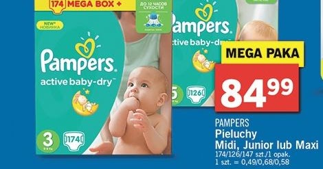 pieluchy pampers 1 mega paka