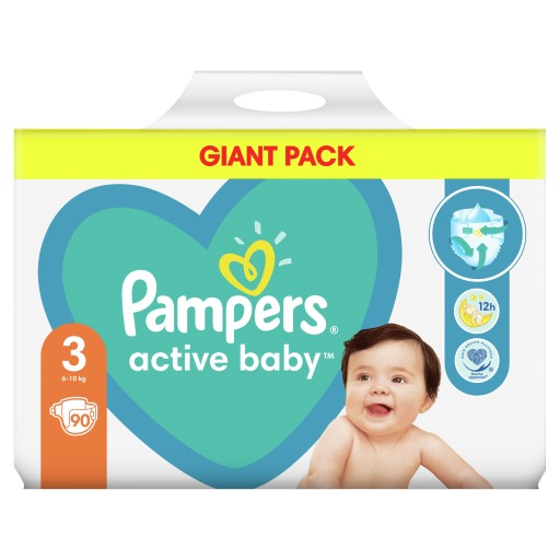 pieluchy pampers active baby giant pack 3 midi 90 szt