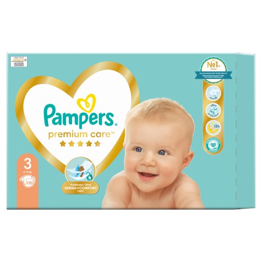 pieluchy pampers premium care 3 midi 120szt zapas na miesiąc